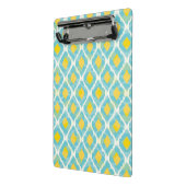 Moderne tribale ikat blue yellow mode mini klembord (Angled2)