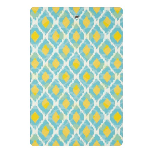 Moderne tribale ikat blue yellow mode mini klembord (Achterkant)