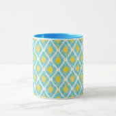 Moderne tribale ikat blue yellow mode mok (Midden)