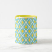 Moderne tribale ikat blue yellow mode mok (Midden)