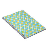 Moderne tribale ikat blue yellow mode notitieboek (Rechterzijde)