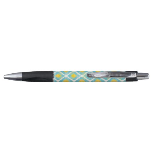 Moderne tribale ikat blue yellow mode pen (Achterkant)