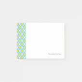 Moderne tribale ikat blue yellow mode post-it® notes (Voorkant)