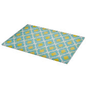 Moderne tribale ikat blue yellow mode snijplank (Hoek)