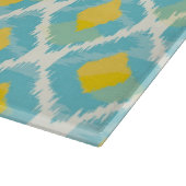 Moderne tribale ikat blue yellow mode snijplank (Hoek)