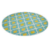 Moderne tribale ikat blue yellow mode snijplank (Hoek)