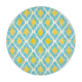 Moderne tribale ikat blue yellow mode snijplank (Voorkant)