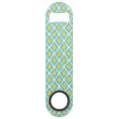 Moderne tribale ikat blue yellow mode speed flessenopener (Achterkant)