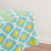 Moderne tribale ikat blue yellow mode tafelkleed (Voorbeeld)