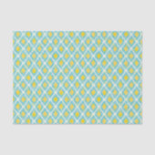 Moderne tribale ikat blue yellow mode tissuepapier (Voorkant)