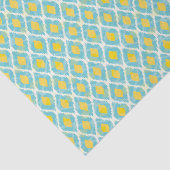 Moderne tribale ikat blue yellow mode tissuepapier (Detail)