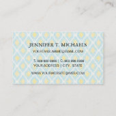 Moderne tribale ikat blue yellow mode visitekaartje (Achterkant)