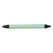 Moderne tribale ikat blue yellow mode zwarte inkt pen (Voorkant)