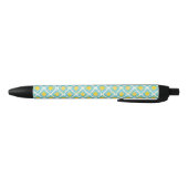 Moderne tribale ikat blue yellow mode zwarte inkt pen (Bodem)