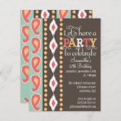 Moderne tribale kleurrijke verjaardag kaart (Voorkant / Achterkant)