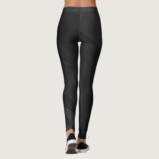 Moderne tribale Leggings Cool Black Stretchy Pants (Achterkant)