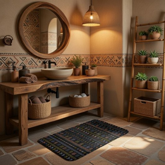 Moderne Tribale Patroon Pluche Badmat