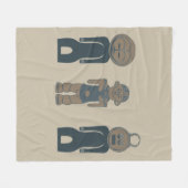 Moderne tribale silhouet abstracte gezichtskunst fleece deken (Voorkant (Horizontaal))