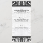 Moderne Tribale Stedelijke Rand Zwarte Witte Menu (Achterkant)