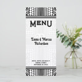 Moderne Tribale Stedelijke Rand Zwarte Witte Menu