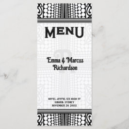 Moderne Tribale Stedelijke Rand Zwarte Witte Menu 