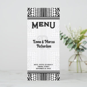 Moderne Tribale Stedelijke Rand Zwarte Witte Menu