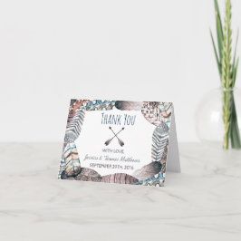 Moderne tribale vaders Bohemian Weddenschap Dank j Bedankkaart