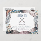 Moderne tribale vaders Bohemian Weddenschap Dank j Briefkaart (Voorkant / Achterkant)