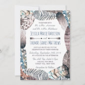 Moderne tribale vaders Bohemian Wedding Kaart (Voorkant)