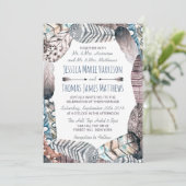 Moderne tribale vaders Bohemian Wedding Kaart (Staand voorkant)