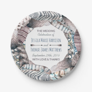 Moderne tribale vaders Bohemian Wedding Papieren Bordje