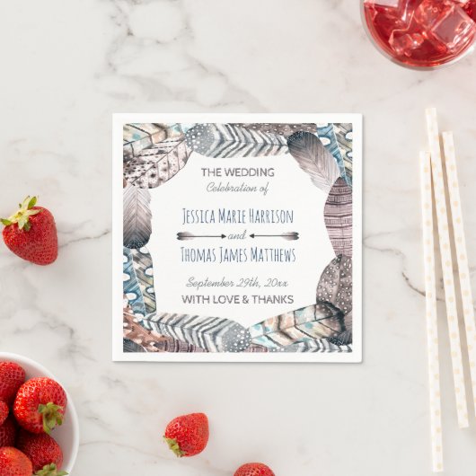 Moderne tribale vaders Bohemian Wedding Servetten (Insitu)