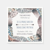 Moderne tribale vaders Bohemian Wedding Servetten (Voorkant)