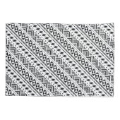 Moderne tribale zwarte en witte geometrische kussensloop (Achterkant)