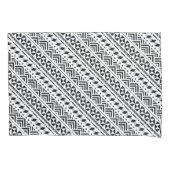 Moderne tribale zwarte en witte geometrische kussensloop (Voorkant)