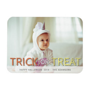 Moderne Trick or treat Foto Halloween Magneet
