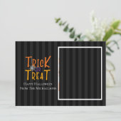 Moderne Trick or treat Halloween-fotokaart Aankondiging (Staand voorkant)