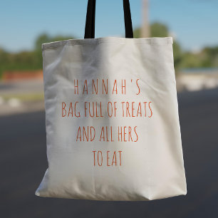 Moderne Trick or treat Halloween Voeg jouw naam to Tote Bag