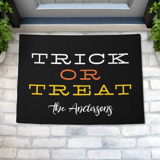 Moderne Trick or treat Happy Halloween persoonlijk Deurmat