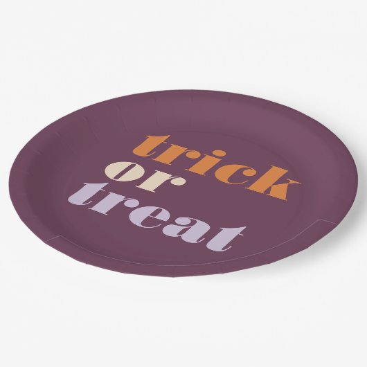 Moderne Trick or treat Papieren Bordje (Gekanteld)