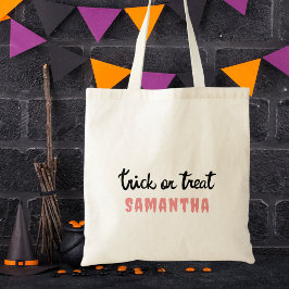 Moderne Trick or Treat Schattig & Eenvoudig Hallow Tote Bag