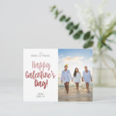 Moderne Tricolor Happy Galentine's Day Foto van mo Briefkaart (Staand voorkant)