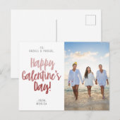 Moderne Tricolor Happy Galentine's Day Foto van mo Briefkaart (Voorkant / Achterkant)