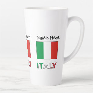 Moderne Tricolore Naam Hier Italiaanse Bandiera Latte Mok