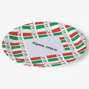 Moderne Tricolore Naam Hier Italiaanse Bandiera Te Papieren Bordje