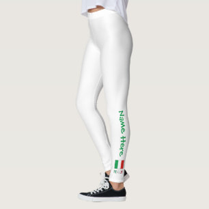 Moderne Tricolore Naam Hier Italiaanse Vlag Leggings