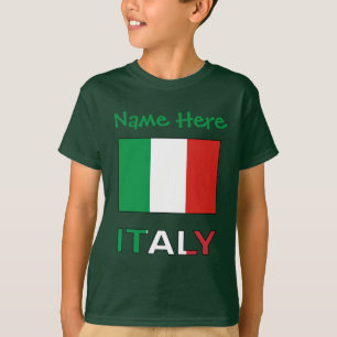 Moderne Tricolore Naam Hier Italiaanse Vlag T-shirt