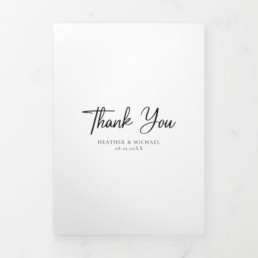 Moderne Trifold Wedding Dank u kaart (Cover)