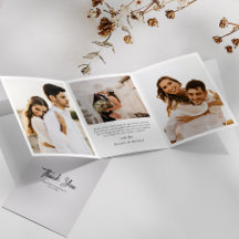 Moderne Trifold Wedding Dank u kaart