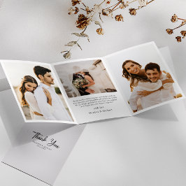 Moderne Trifold Wedding Dank u kaart